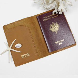 Etui pour passeport cuir - Caramel - Barnabé aime le café