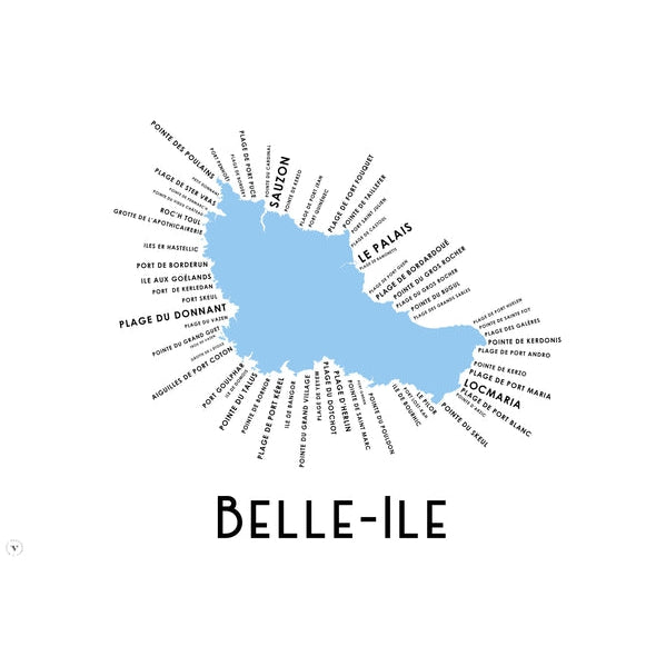 Carte de Belle-Île - Atelier Vauvenargues