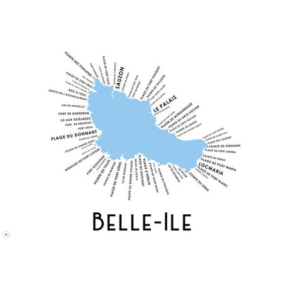 Carte de Belle-Île - Atelier Vauvenargues