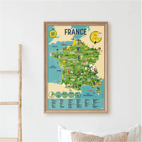 Mon poster en stickers " La France " - Poppik
