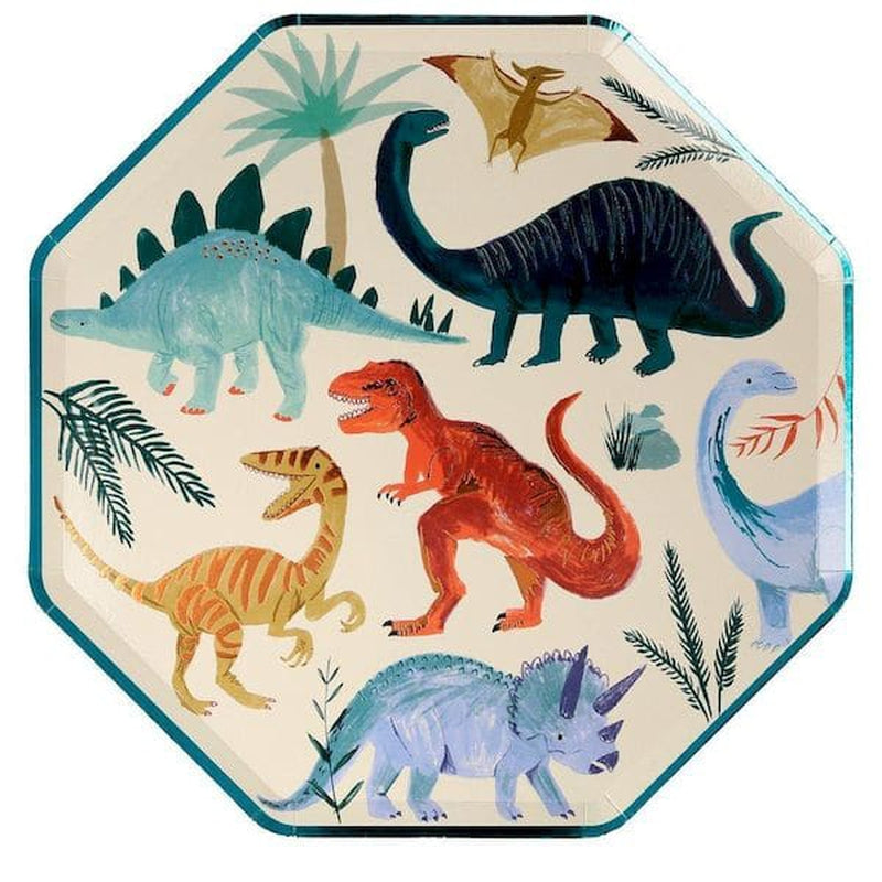 Lot de 8 assiettes dinosaures - Meri Meri