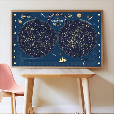 Mon poster en stickers phosphorescentes " Carte du ciel " - Poppik