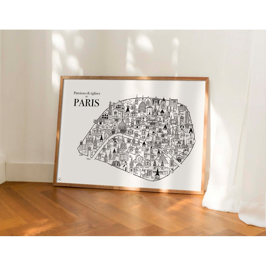 Carte des églises de Paris - Atelier Vauvenargues