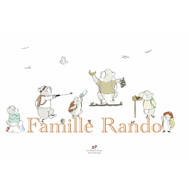 Affiche A4 - Famille rando - Les illustrés de Zou