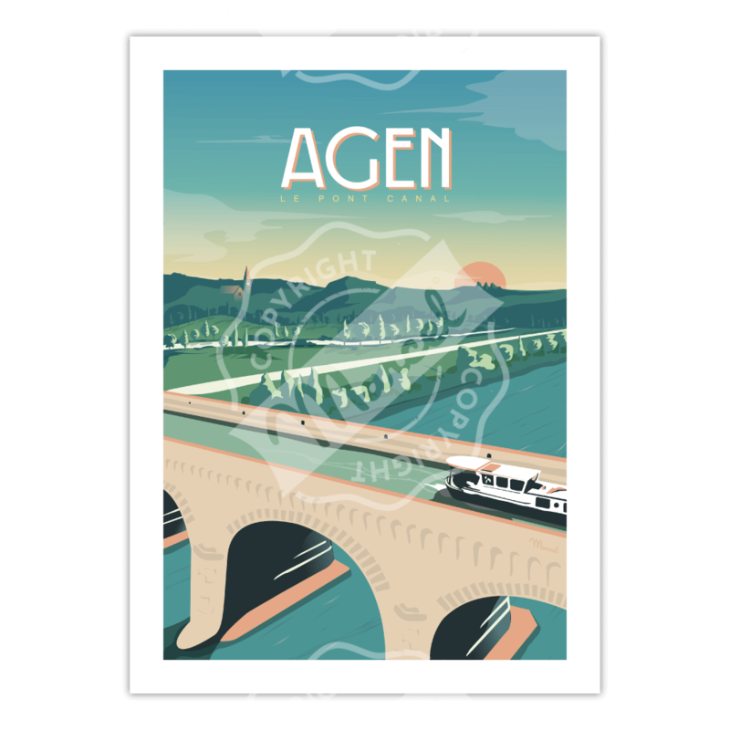 Affiche Agen - 30 x 40 cm - Marcel