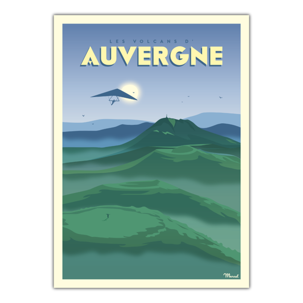 Affiche Auvergne " les volcans " - 30 x 40 cm - Marcel