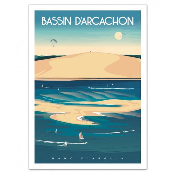 Affiche Bassin d'Arcachon - 30 x 40 cm - Marcel