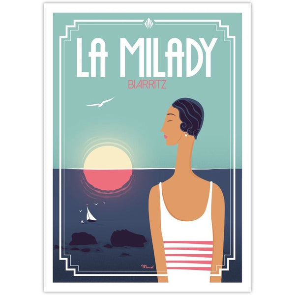 Affiche Biarritz - la Milady - 30 x 40 cm - Marcel