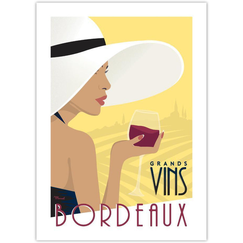 Affiche Bordeaux - grands vins - 30 x 40 cm - Marcel