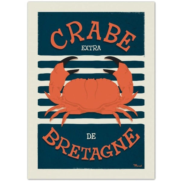 Affiche Crabe de Bretagne - 30 x 40 cm - Marcel