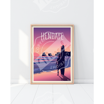 Affiche Hendaye Les Deux Jumeaux - 30 x 40 cm - Marcel