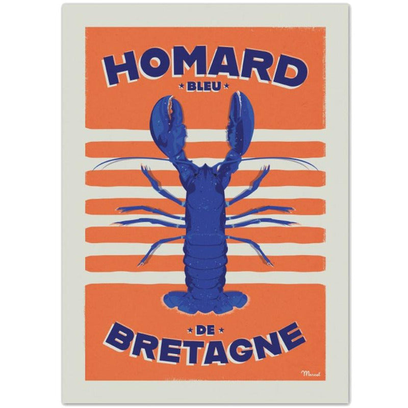 Affiche Homard de Bretagne - 30 x 40 cm - Marcel
