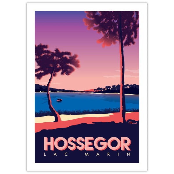 Affiche Hossegor Lac marin - 30 x 40 cm - Marcel