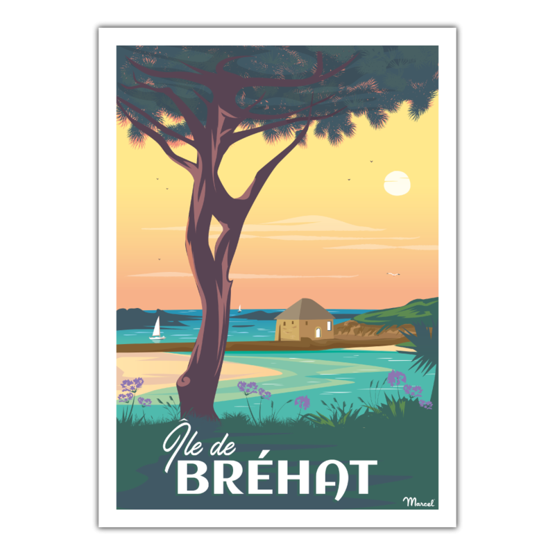 Affiche Ile de Brehat - 30 x 40 cm - Marcel
