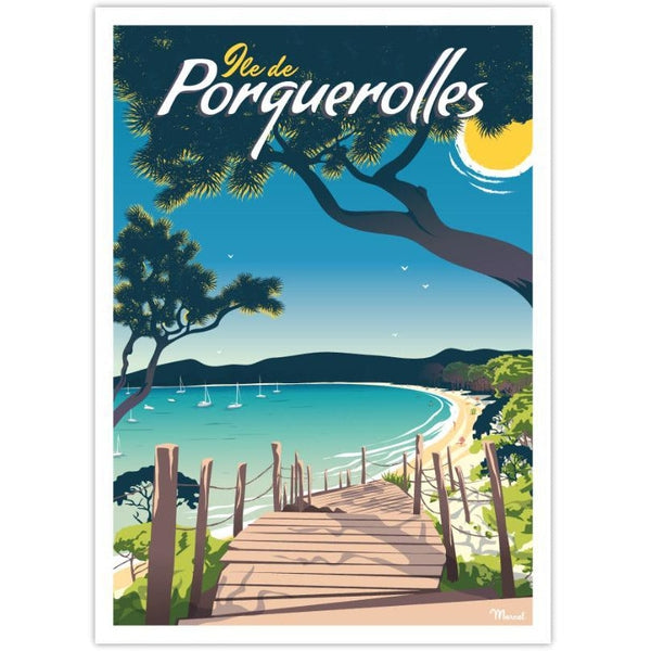 Affiche Ile de Porquerolles - 30 x 40 cm - Marcel