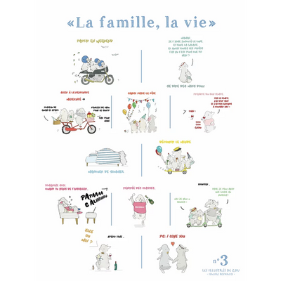 Affiche La famille, la vie n°3 - 30 x 40 cm - Les illustrés de Zou