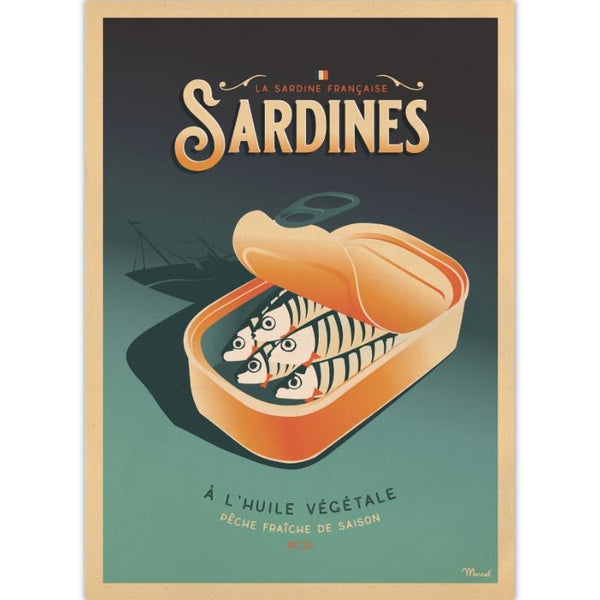 Affiche Les Sardines - 30 x 40 cm - Marcel