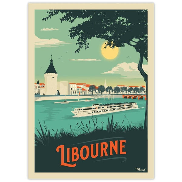 Affiche Libourne - 30 x 40 cm - Marcel