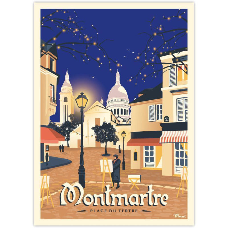 Affiche Montmartre - Place du Tertre - 30 x 40 cm - Marcel