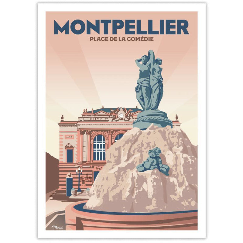 Affiche Montpellier - 30 x 40 cm - Marcel
