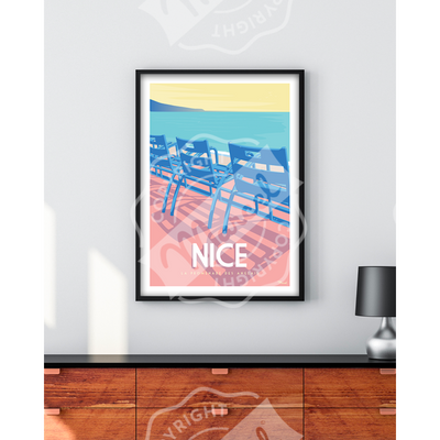 Affiche Nice La Promenade des Anglais - 30 x 40 cm - Marcel