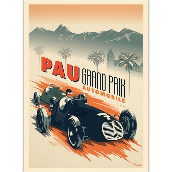 Affiche Pau Grand prix automobile - 30 x 40 cm - Marcel