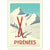 Affiche Pyrénées - Skis rouges - 30 x 40 cm - Marcel