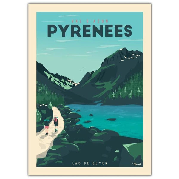 Affiche Pyrénées - Val d'Azun - 30 x 40 cm - Marcel