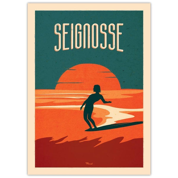 Affiche Seignosse Surfing - 30 x 40 cm - Marcel