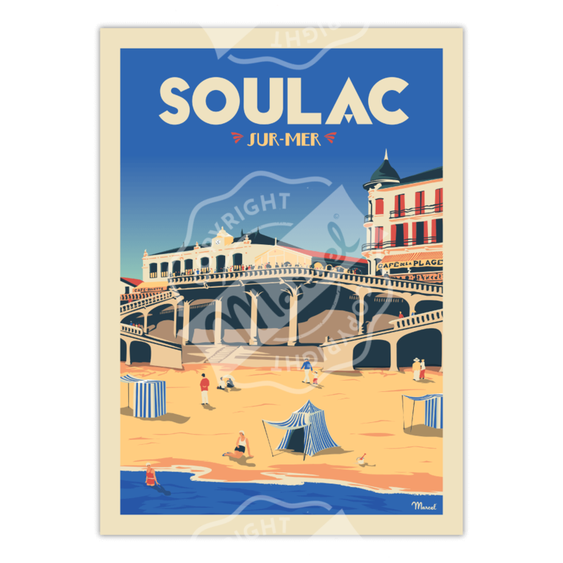 Affiche Soulac Le Ponton - 30 x 40 cm - Marcel
