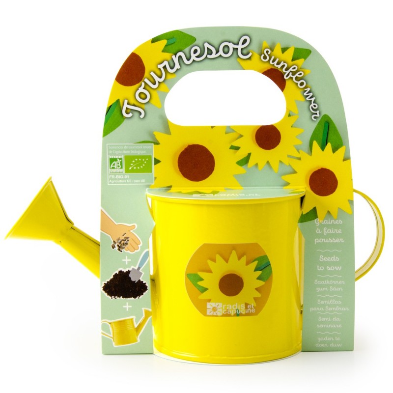 Arrosoir avec graines de tournesol - Radis et Capucine
