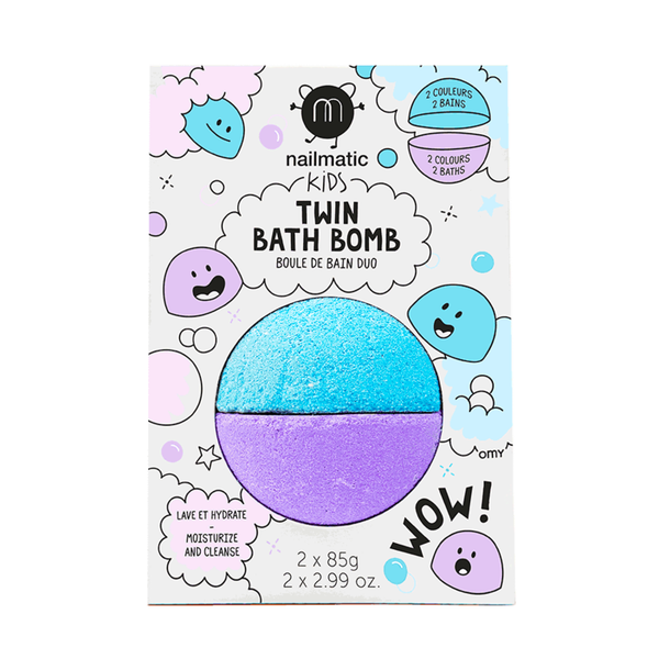 Boule de bain duo bleu et violet - Nailmatic