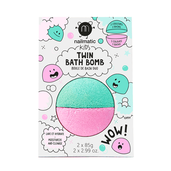 Boule de bain duo rose et vert - Nailmatic