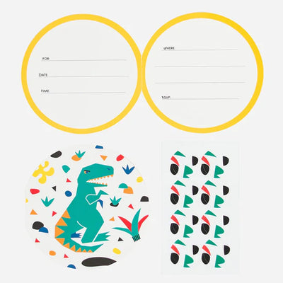 8 invitations dinosaures - My little day