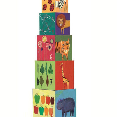 Cubes à empiler - nature et animaux - Djeco