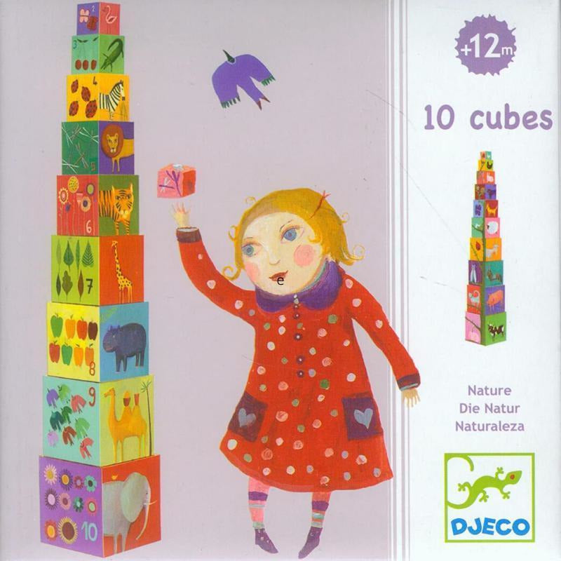 Cubes à empiler - nature et animaux - Djeco