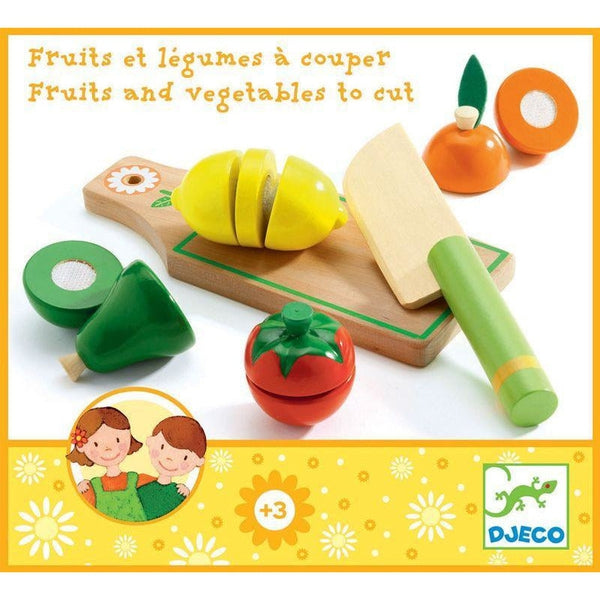 Fruits et légumes en bois à couper Djeco