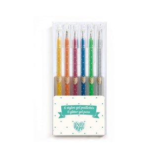 Set 6 stylos gel pailletés - Djeco