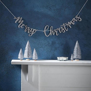 Guirlande de Noël en bois pailleté « Merry Christmas »