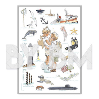 Affiche A3 - Imagier de la mer - By BM
