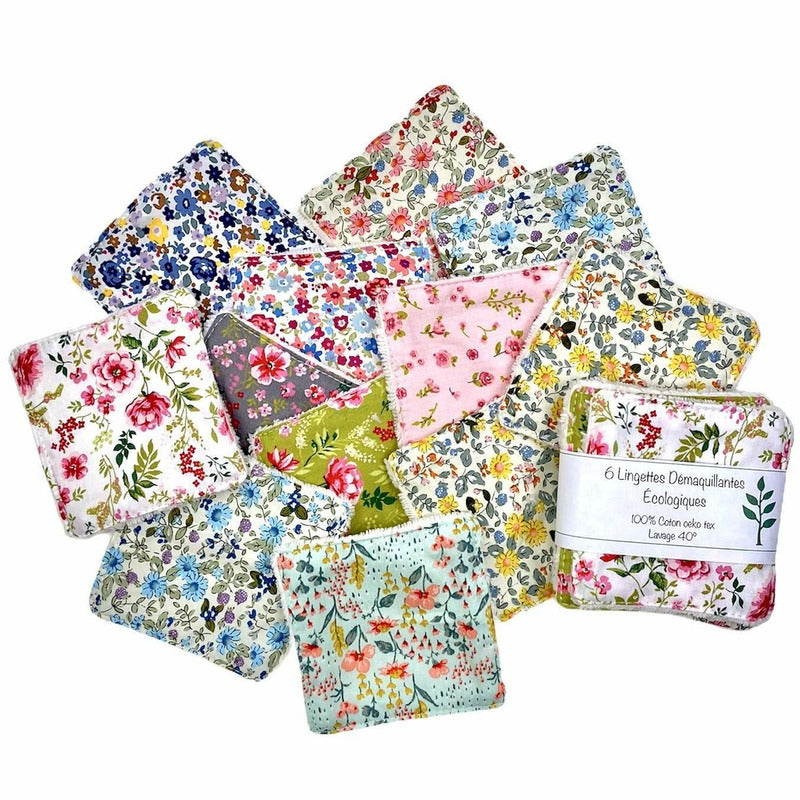 Lot de 6 lingettes écologiques Liberty