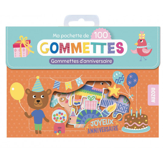 Pochette de 100 gommettes - Anniversaire - Auzou