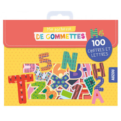 Pochette de 100 gommettes - Lettres et chiffres - Auzou