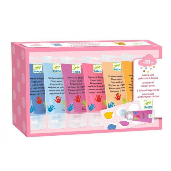 Peinture à doigts - couleur Sweet - 6 tubes - Djeco