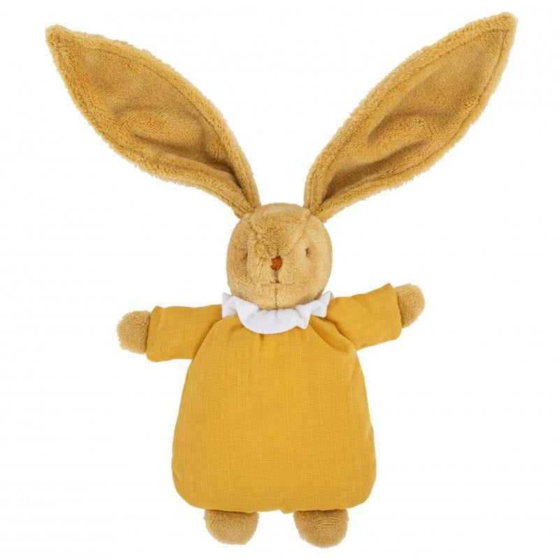 Peluche - Lapin Nid d'ange lin moutarde 20 cm - Trousselier