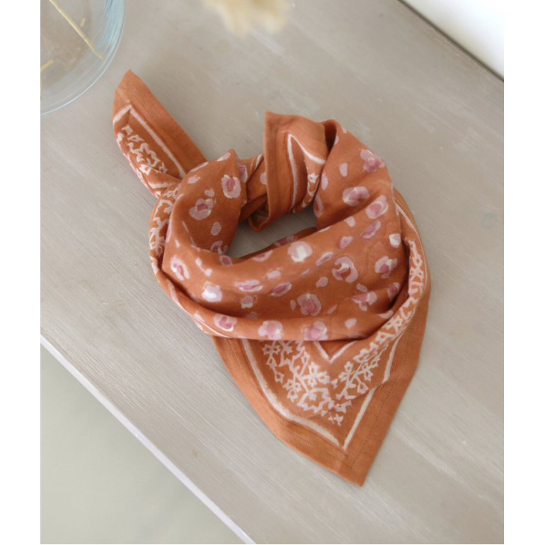 Petit foulard Bengal caramel