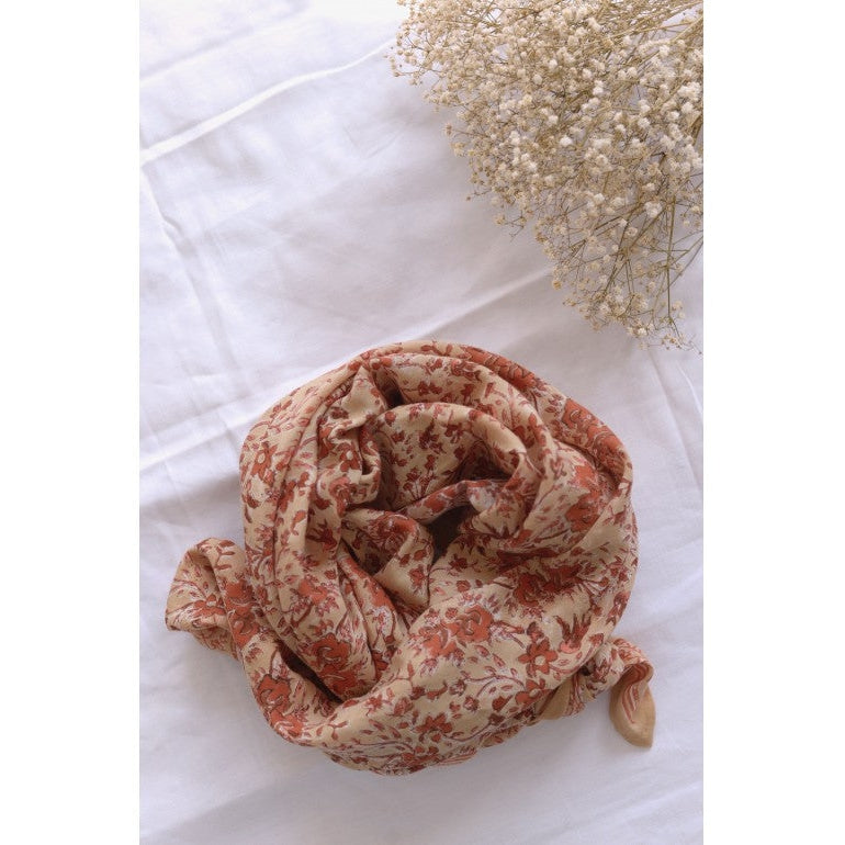 Petit foulard Isha cerise - Bindi atelier