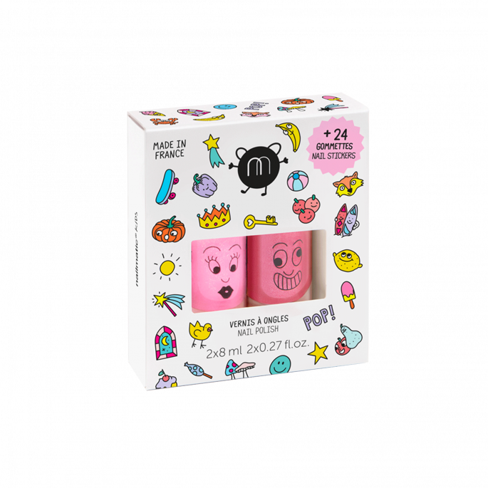 Coffret 2 vernis+stickers - Pop - Nailmatic