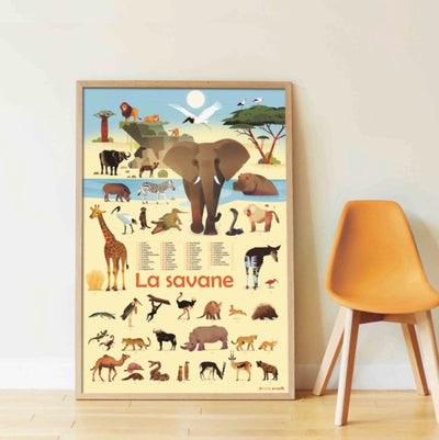 Poster à stickers - La savane - Poppik