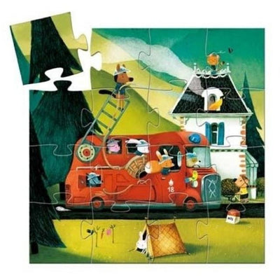 Puzzle 16 pièces - pompiers - Djeco